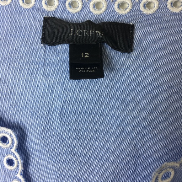 EUC Pale Blue J. Crew top with eyelet design - Picture 5 of 7